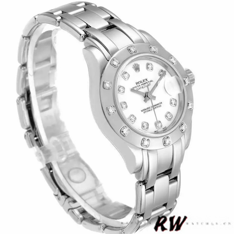 Rolex Masterpiece Pearlmaster 80319 White Roman Dial 29MM Lady Replica Watch